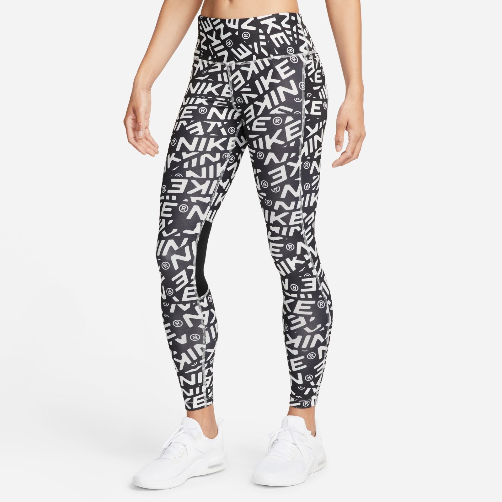 Nike Fast-Womens Mid-Rise Printed Full-Length Training Leggings with Pockets XS