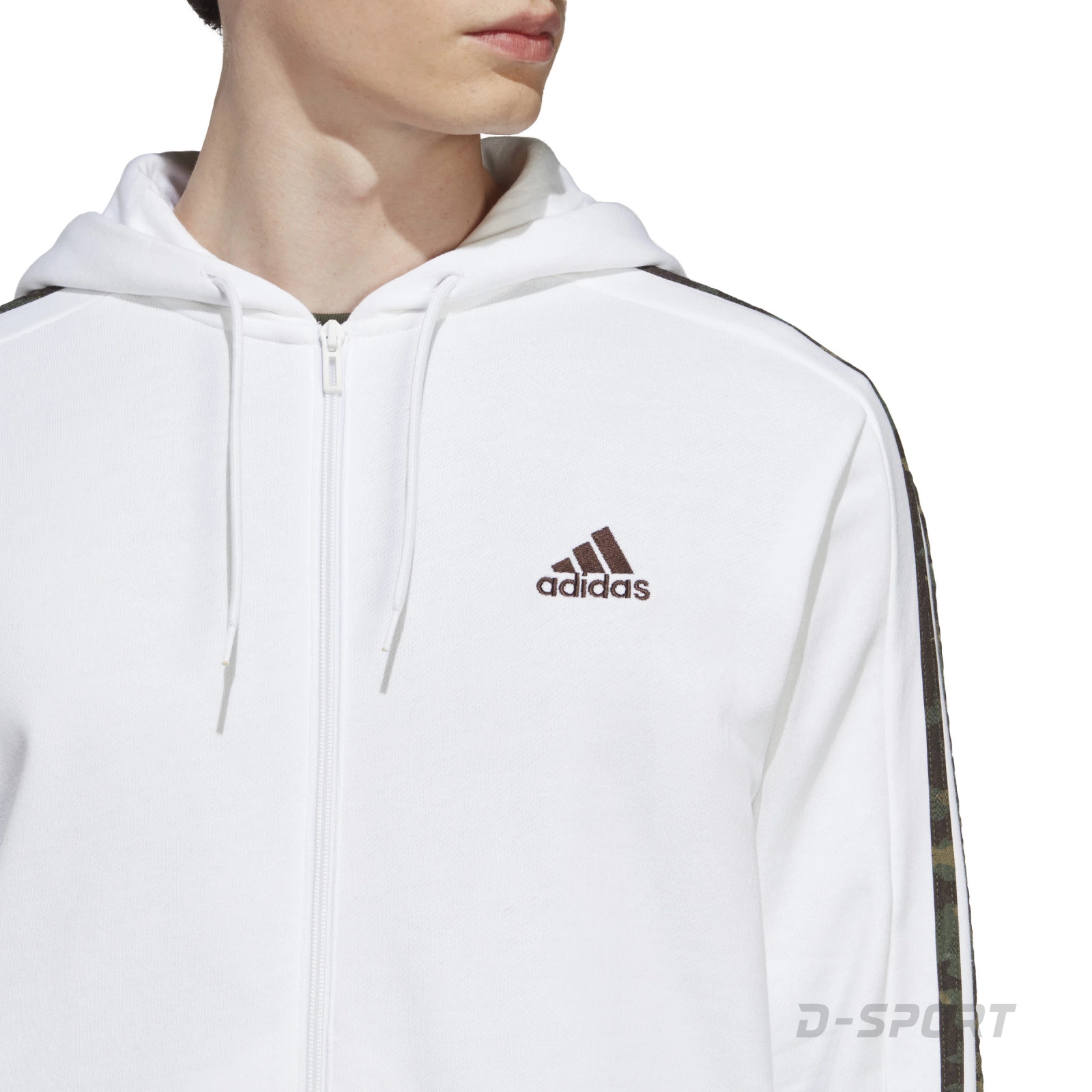 adidas Essentials French Terry 3-Stripes Full-Zip Hoodie | D-Sport
