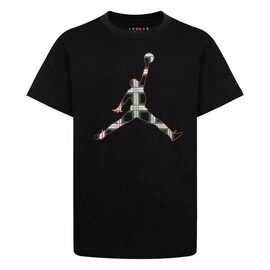 JORDAN BOYS JUMPMAN PLAID PRINT SS TEE