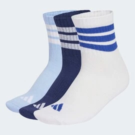 adidas 3 Stripes CUSHIONED SPORTSWEAR MID CUT SOCKS 3 PAIR PACK